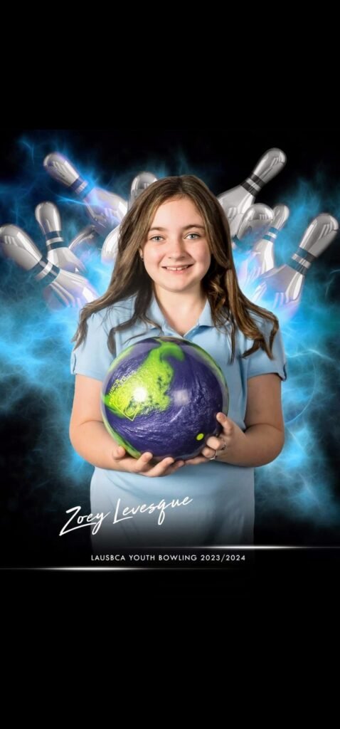 zoey levesque as a bowling player